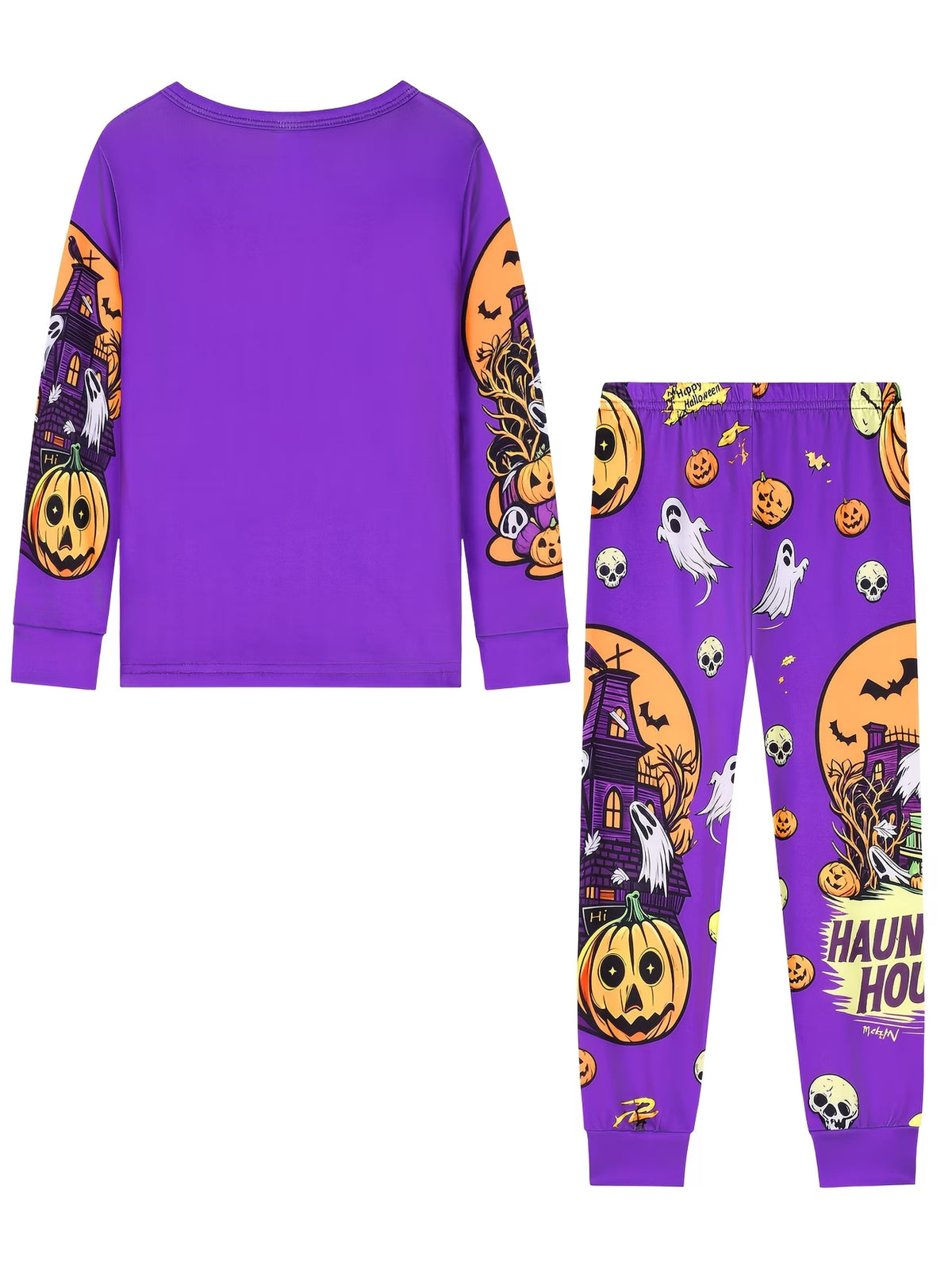 Kids’ Halloween Pumpkin House Long-Sleeve Pyjama Set