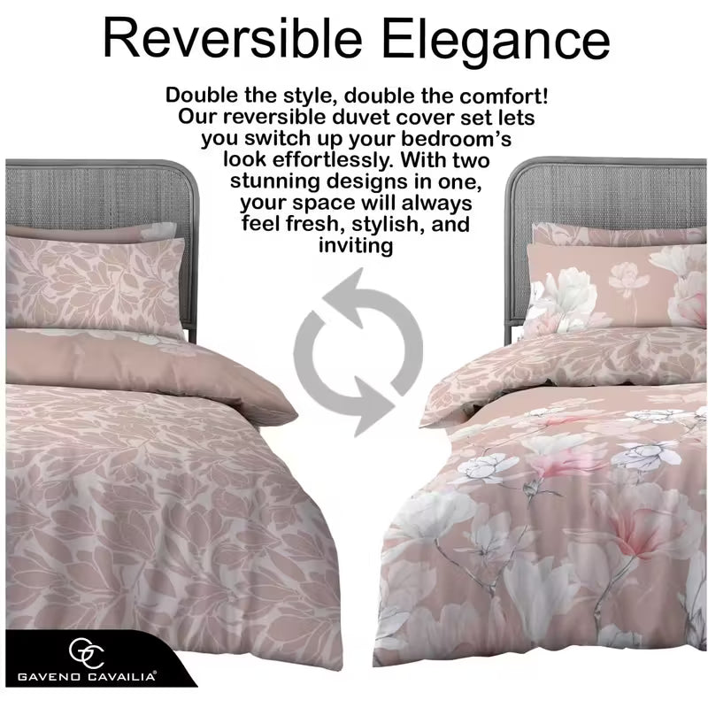 Floral Reversible Duvet Cover Set