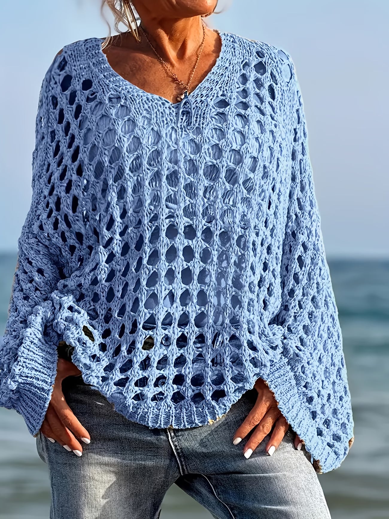 Loose-fit Casual Versatile Openwork Women's Sweater