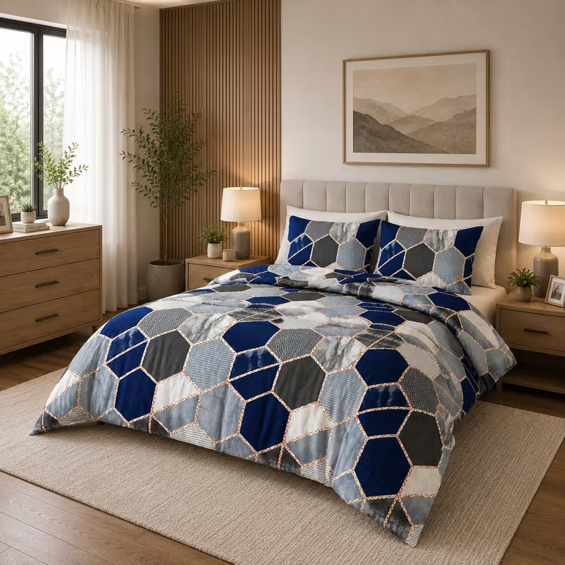 3-Piece Printed Duvet Cover Set
