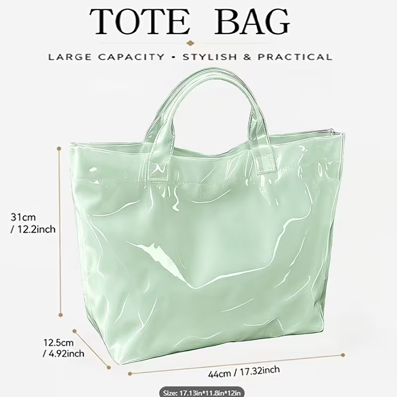 Glossy Retro Quote Handheld Tote Bag – Random Design