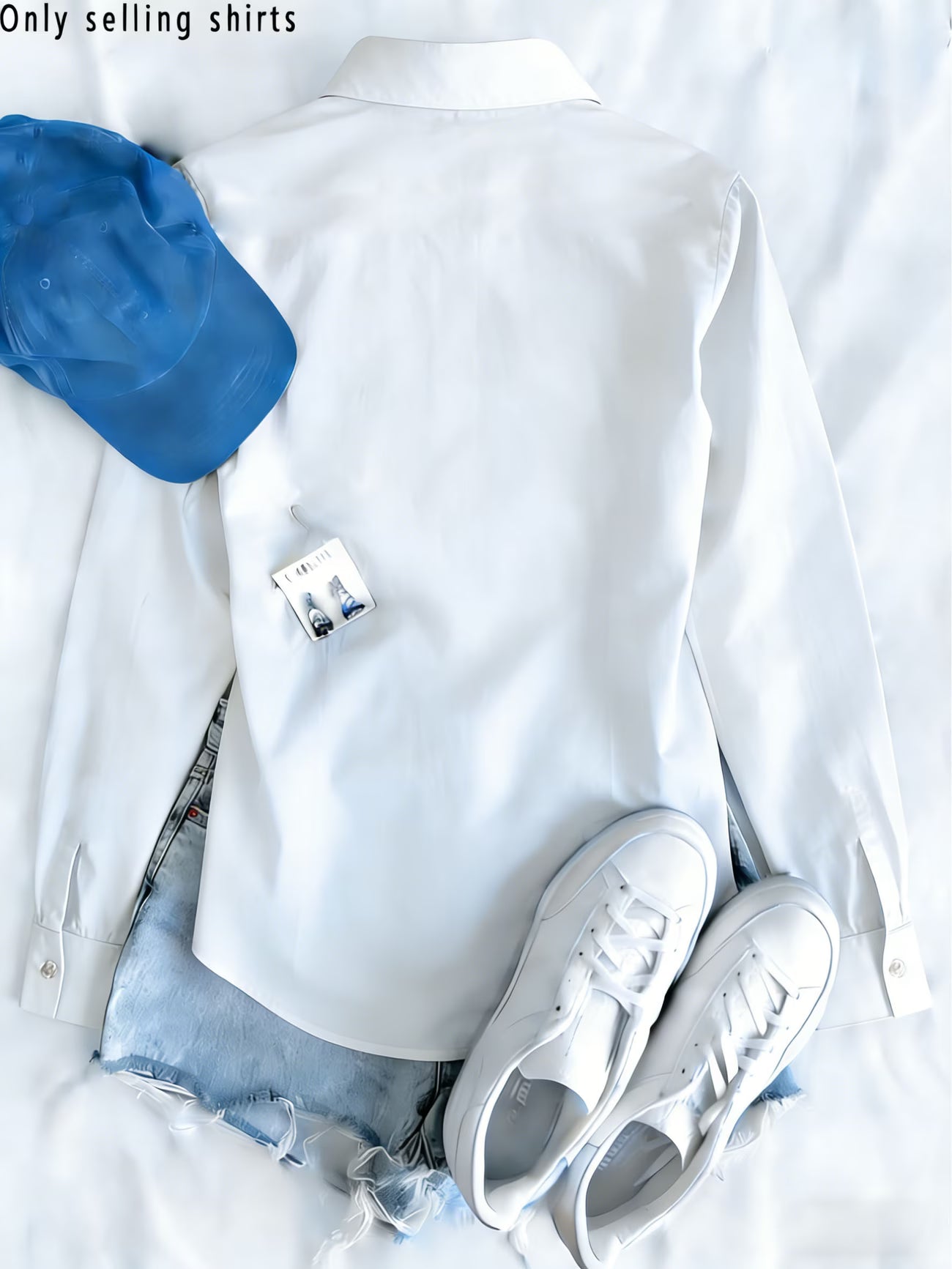 Relaxed Long-Sleeve Shirt with Button Collar and Pockets