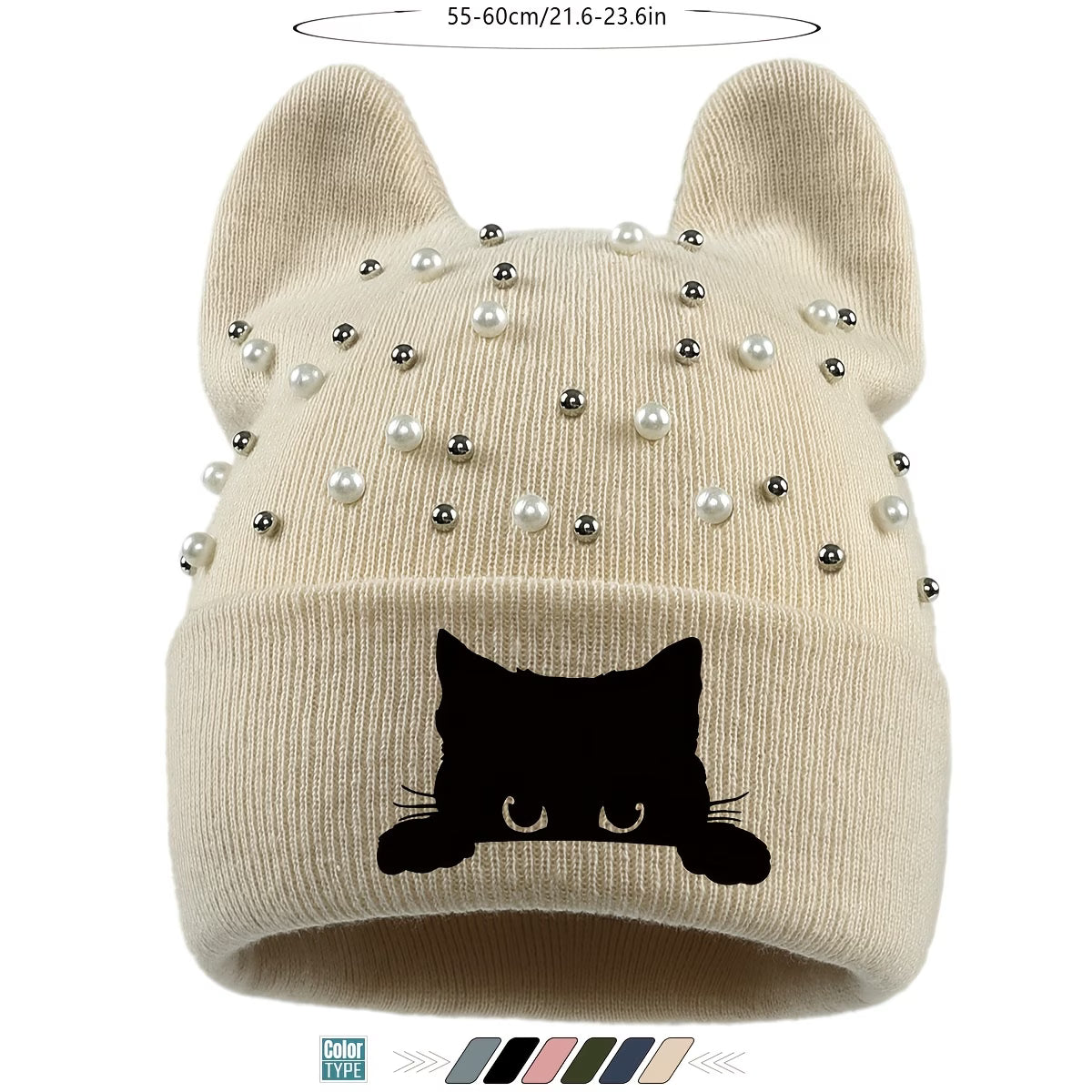 "Judging You Silently" Cat Ears & Devil Horns Beanie – Unisex