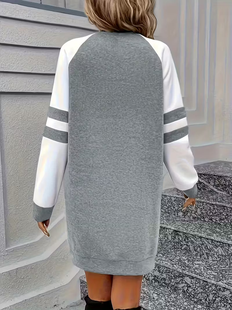 Women's Elegant Solid Color Round Neck Dress