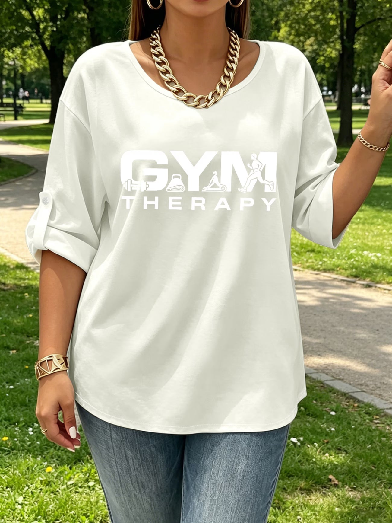 Sporty Print Relaxed Tee