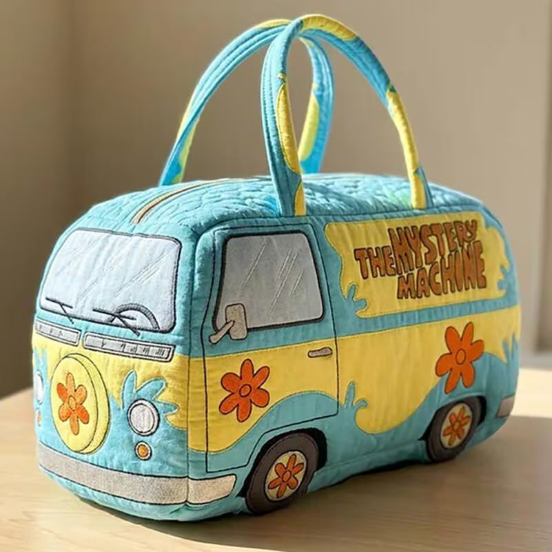 Scooby-Doo Cartoon Zipper Handbag / Tote Bag / Luggage Bag – Blue, 18x9x9 inch