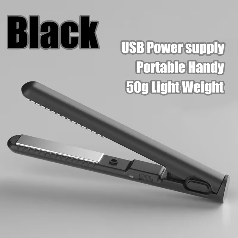 Portable USB Hair Straightener with 2-in-1 Straight