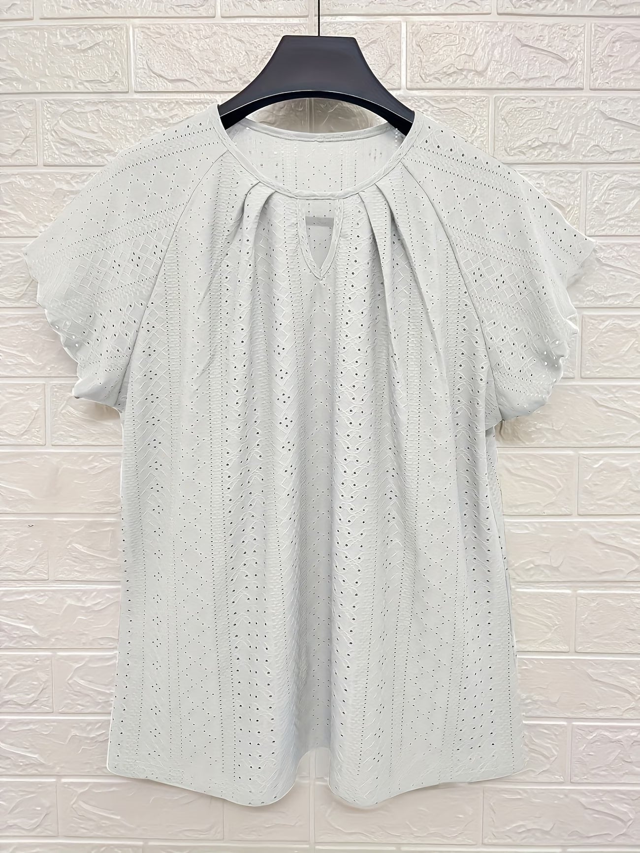 Plus Size Women's Elegant Pleated Ruffle Sleeve T-Shirt
