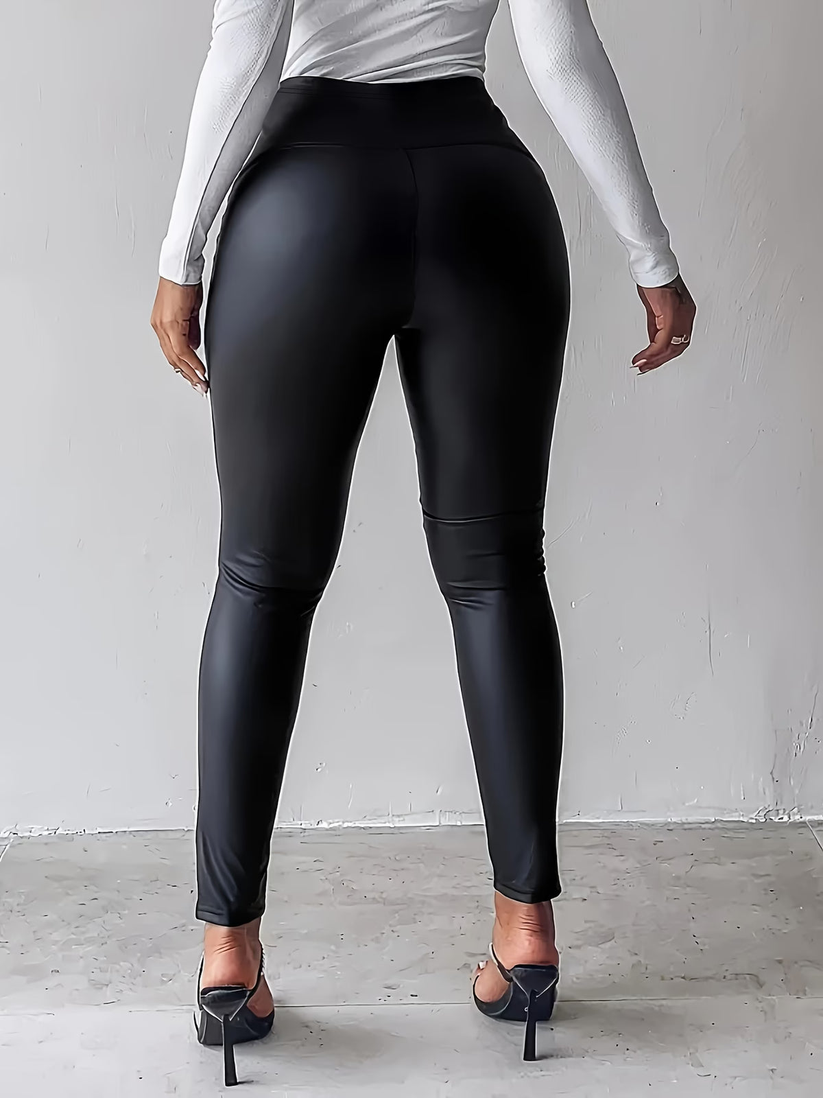 Elegant Solid Color Tight Skinny Pants