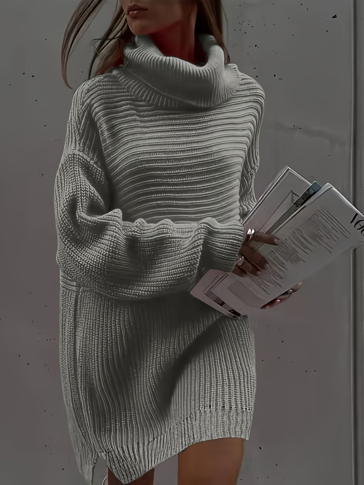 Plus Size High Neck Pullover Dress