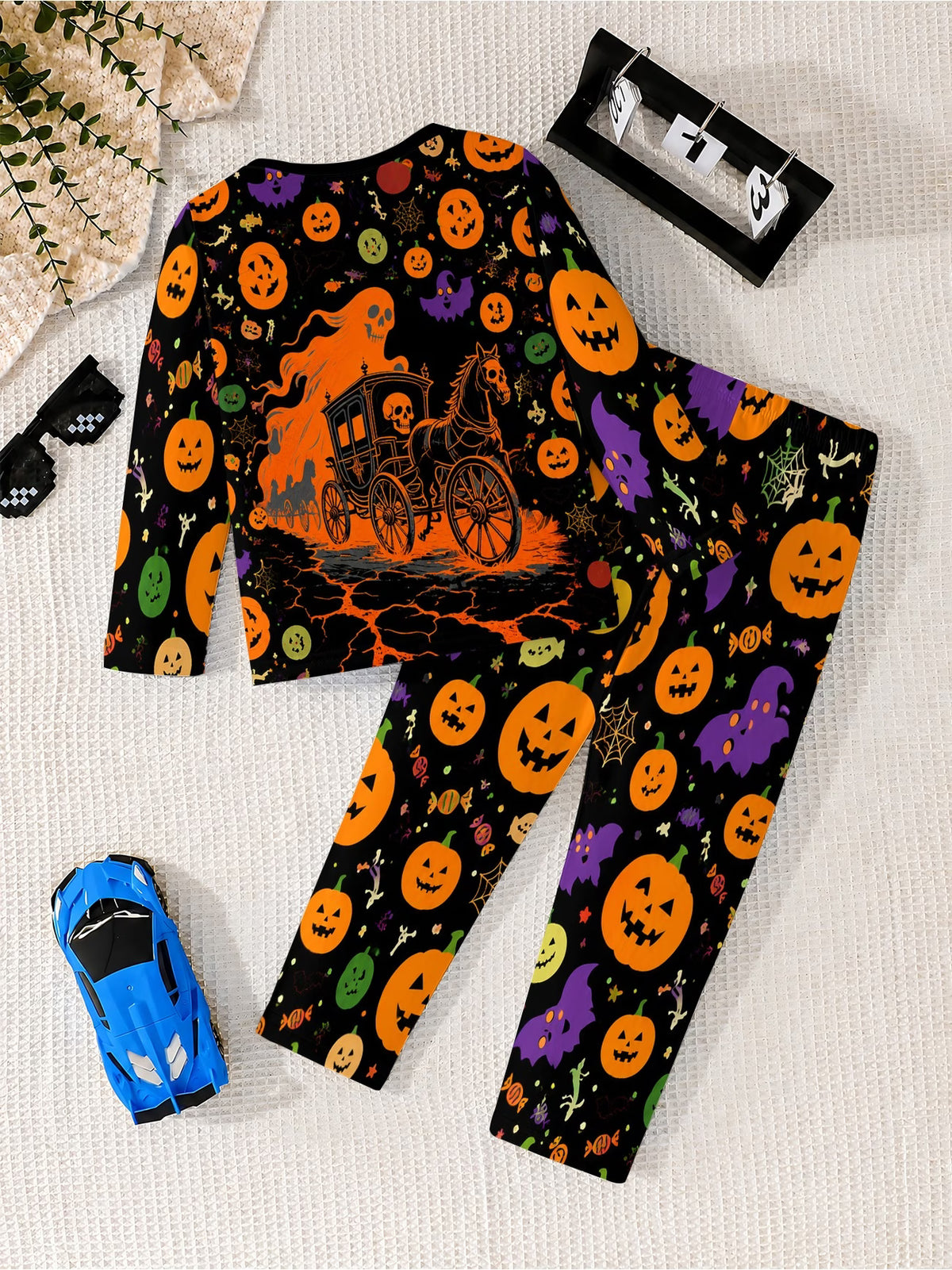 Boys’ Halloween Long-Sleeve T-Shirt & Trousers Set