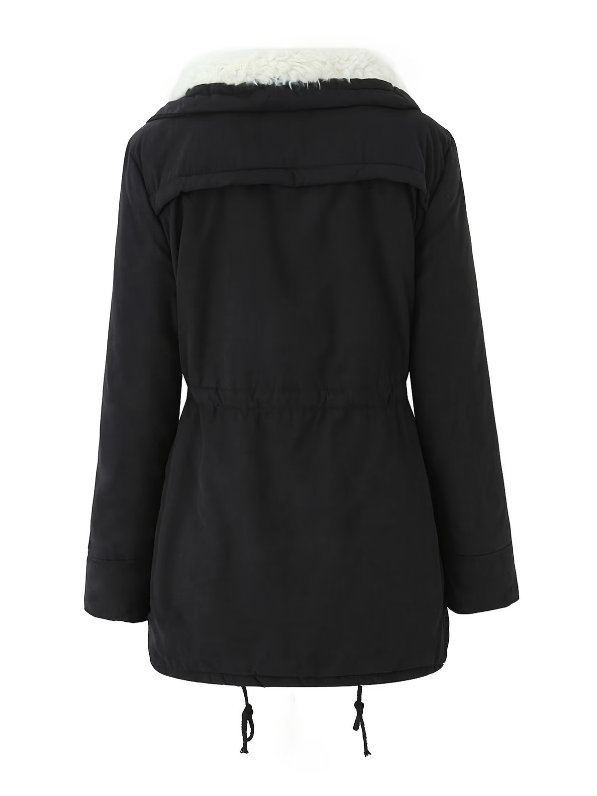 Longline Winter Parka Jacket with Pockets