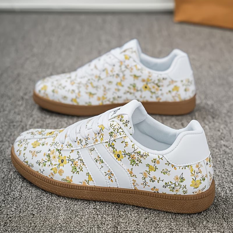 Floral Print Women's Road Runners – Breathable, Lightweight & Flat Sole Comfort