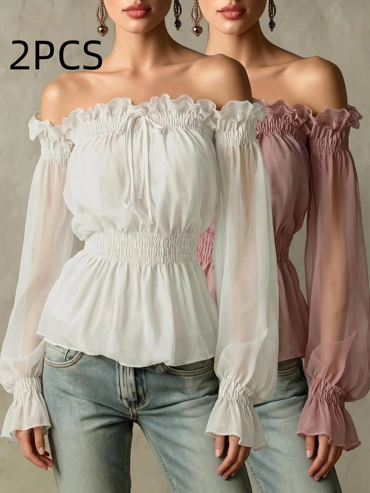 Women's Elegant Solid Colour Summer Top — Set of Two