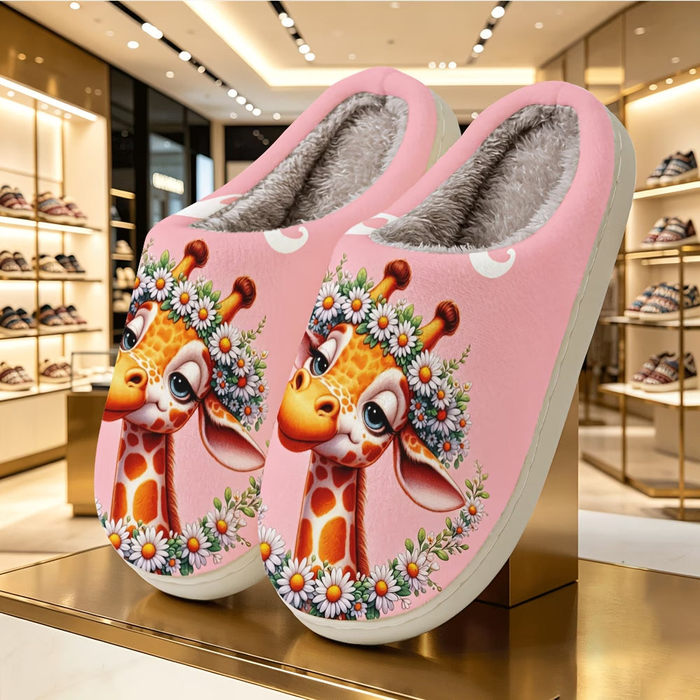 Couple's Patterned Print Home Slippers – Warm, Breathable Indoor Flat Shoes for Men & Women