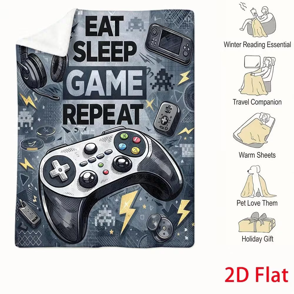 Neon Gaming Sherpa Fleece Blanket – Black & Yellow