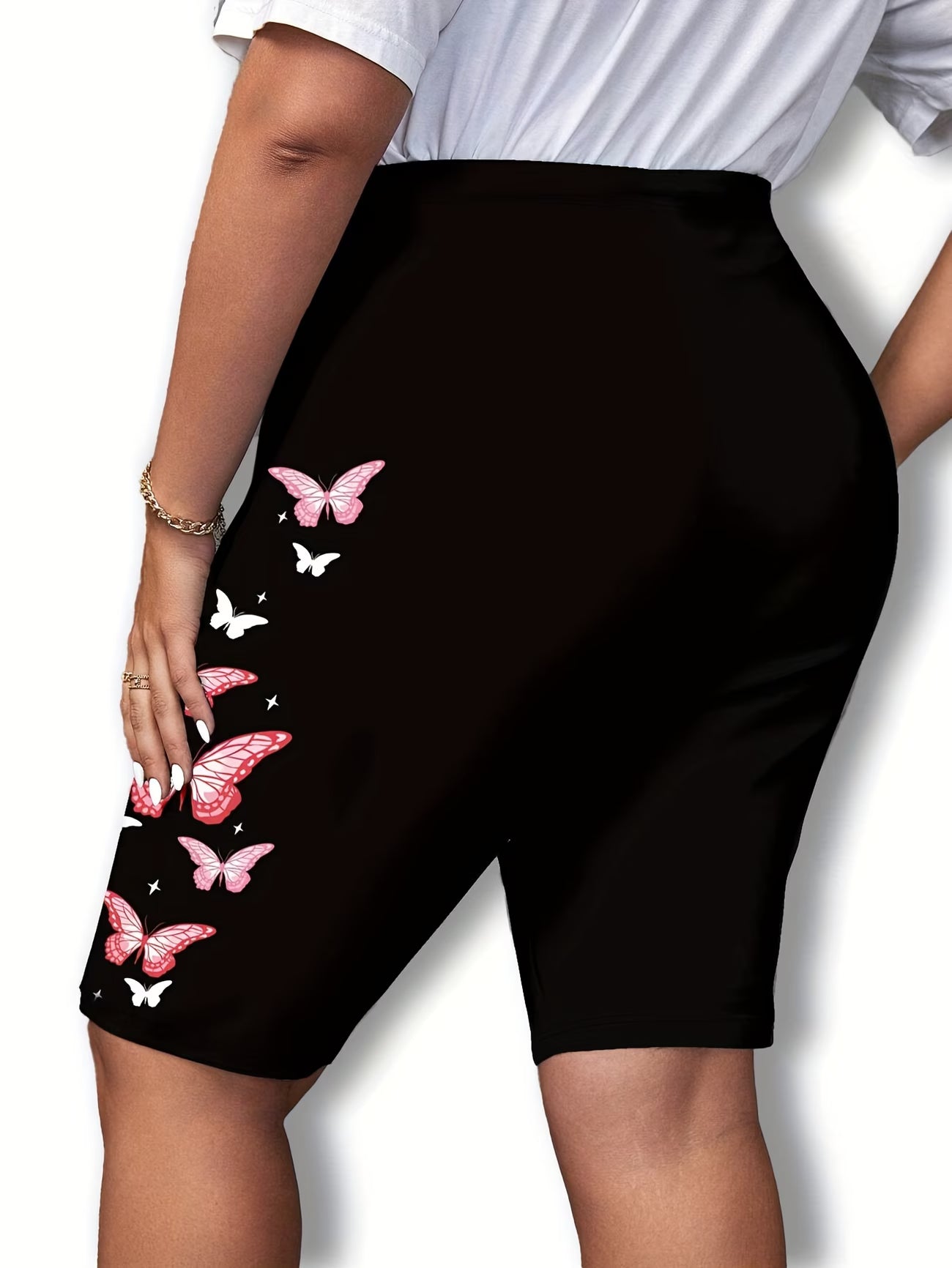 Women's Butterfly Print Fitted Shorts — Stylish Summer Bottoms