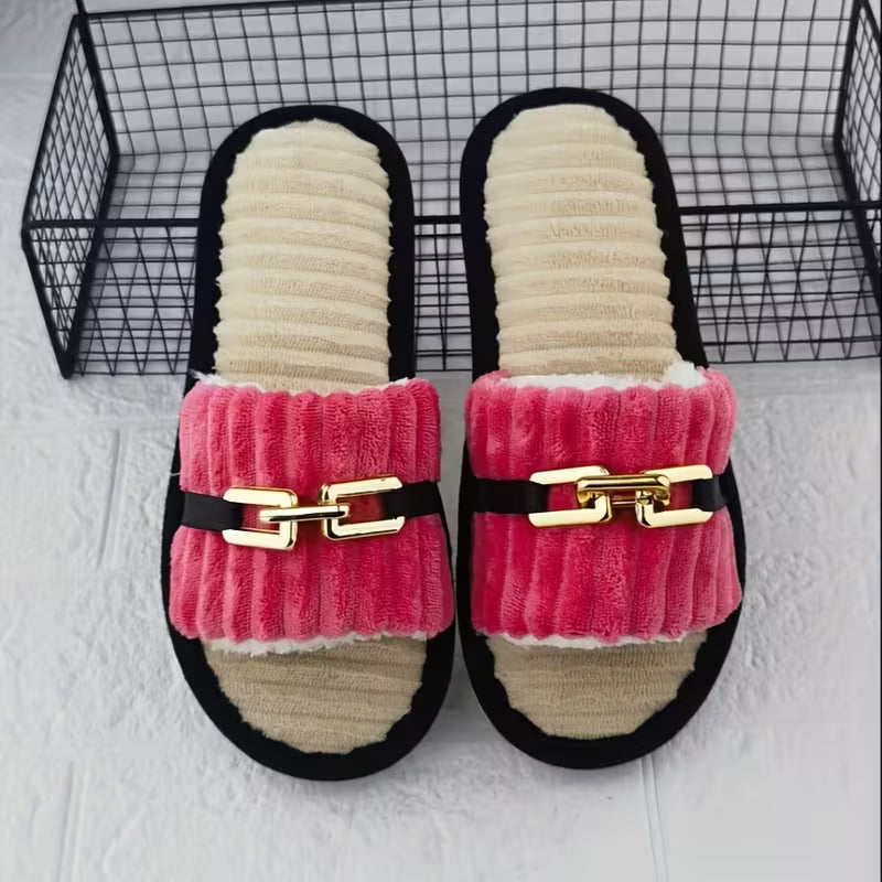 Four Seasons Open-Toe Women's Home Slippers