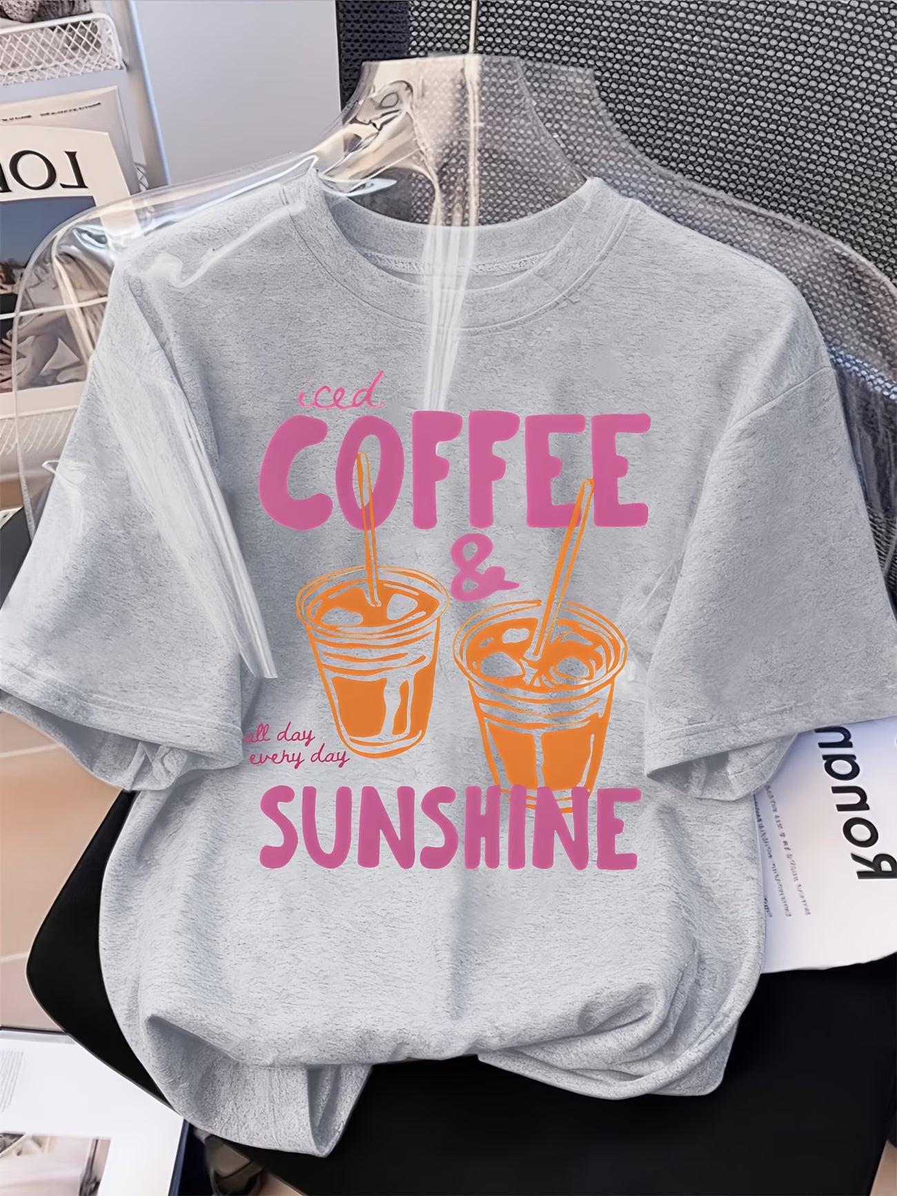 Iced Coffee & Sunshine Women's Slogan T-Shirt