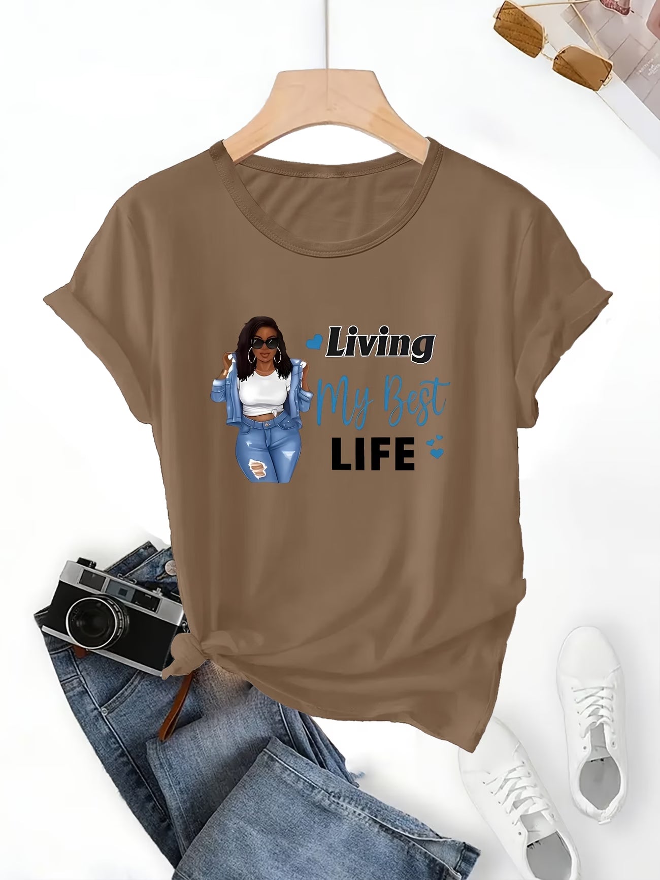 Stylish Woman 'Living My Best Life' T-Shirt