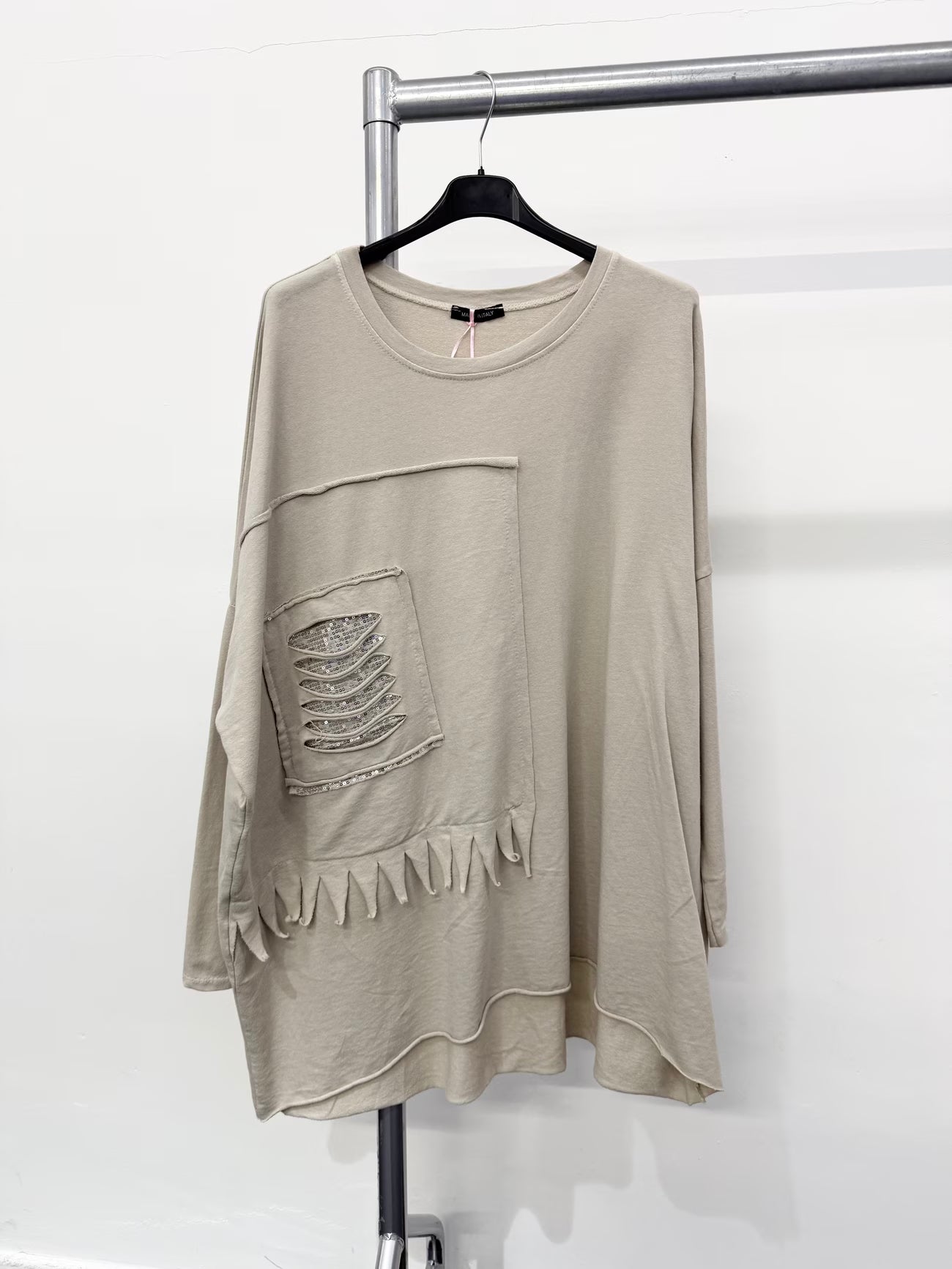 PURE STRETCHY COTTON PLUS SIZE RAW EDGED TOP