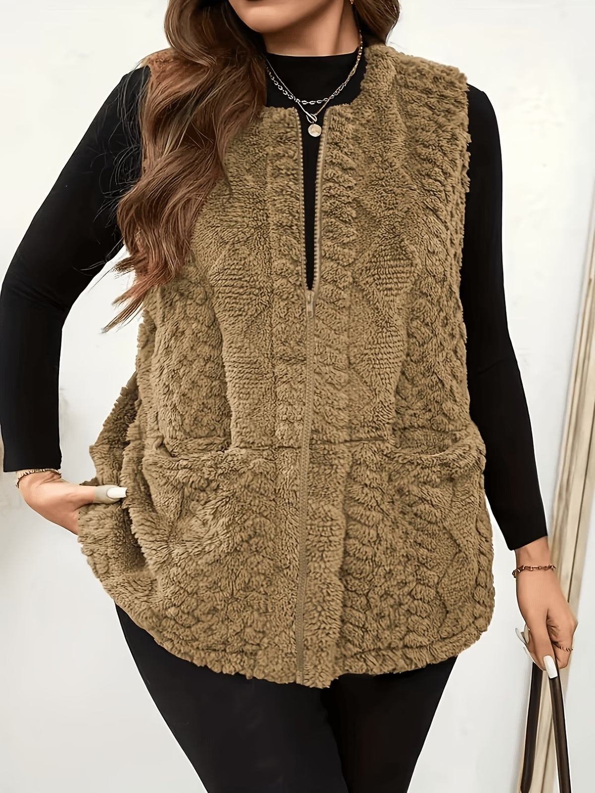 Women's Plus Size Plush Gilet