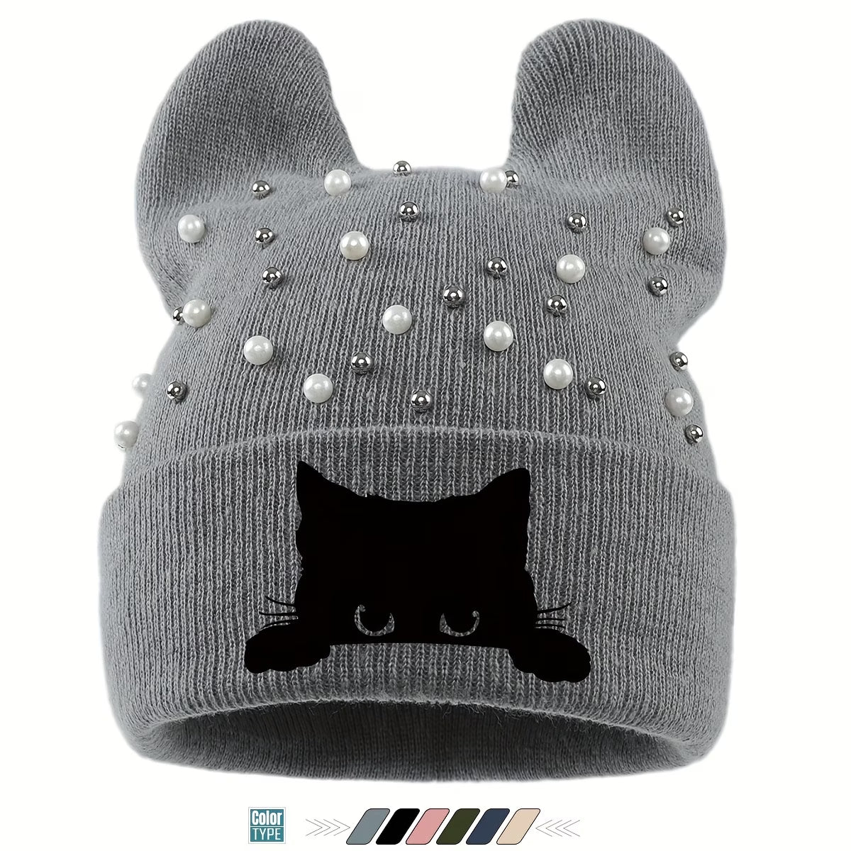 "Judging You Silently" Cat Ears & Devil Horns Beanie – Unisex