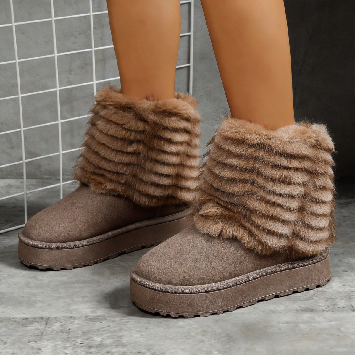 Women's Platform Cuff Ankle Boots