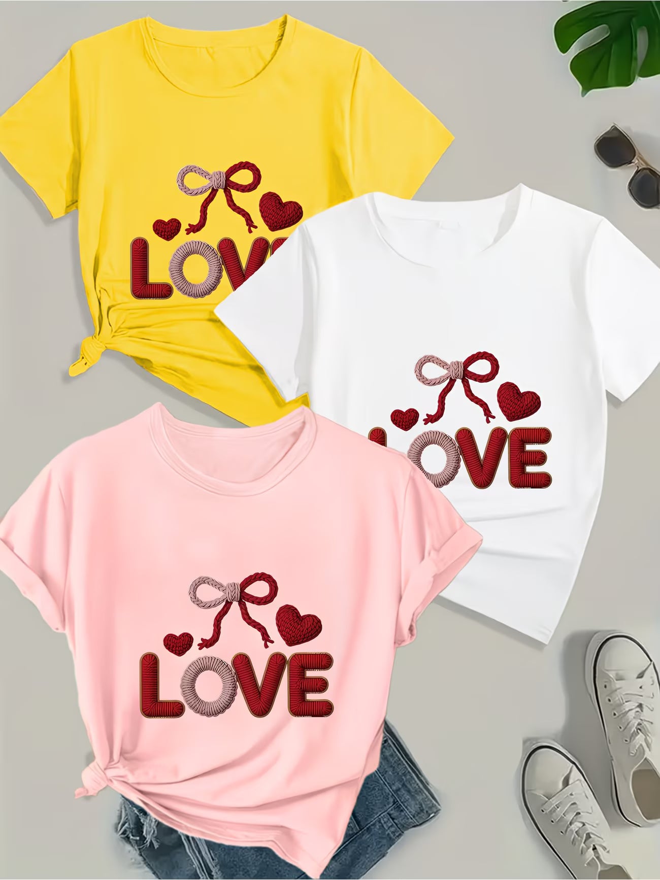 Three-Pack Women's Short-Sleeve T-Shirt Stretch Tops
