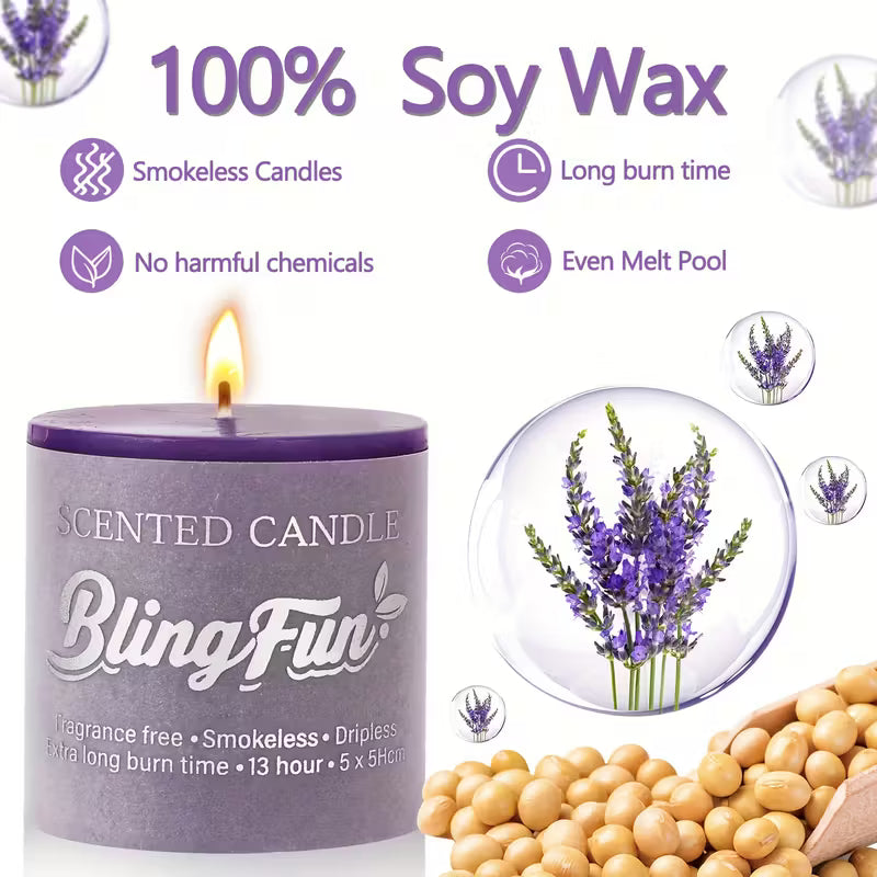 BlingFun 4pcs Flower Scented Candle Gift Set