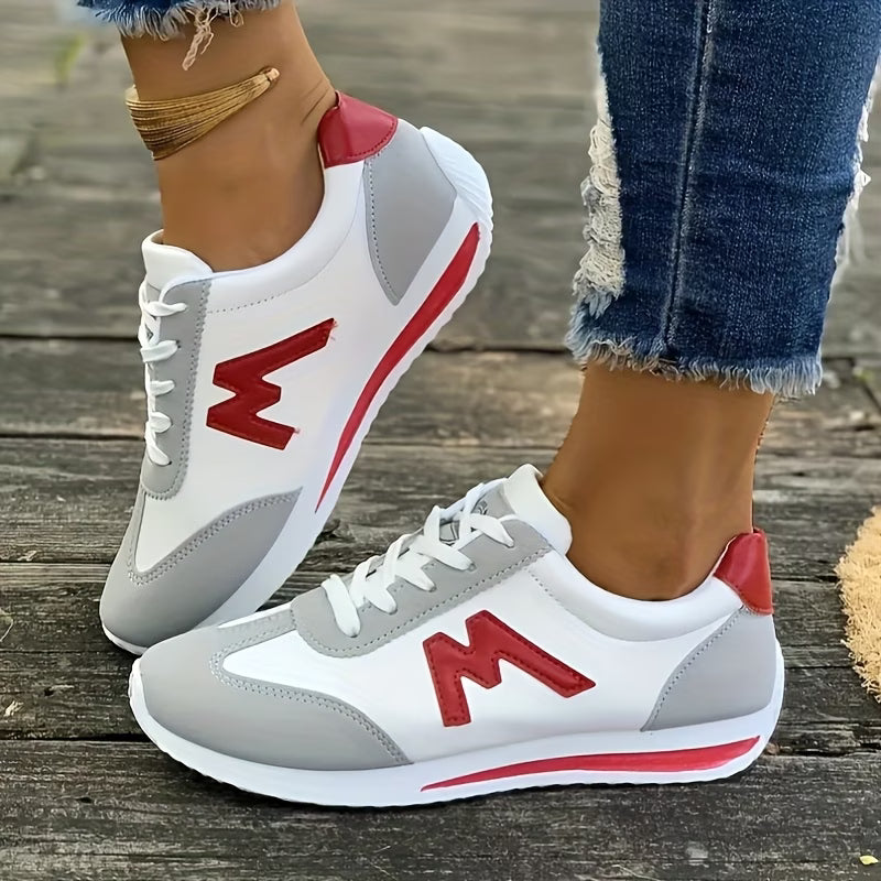Women's White Low-Top Sneakers with Multi-Color Synthetic