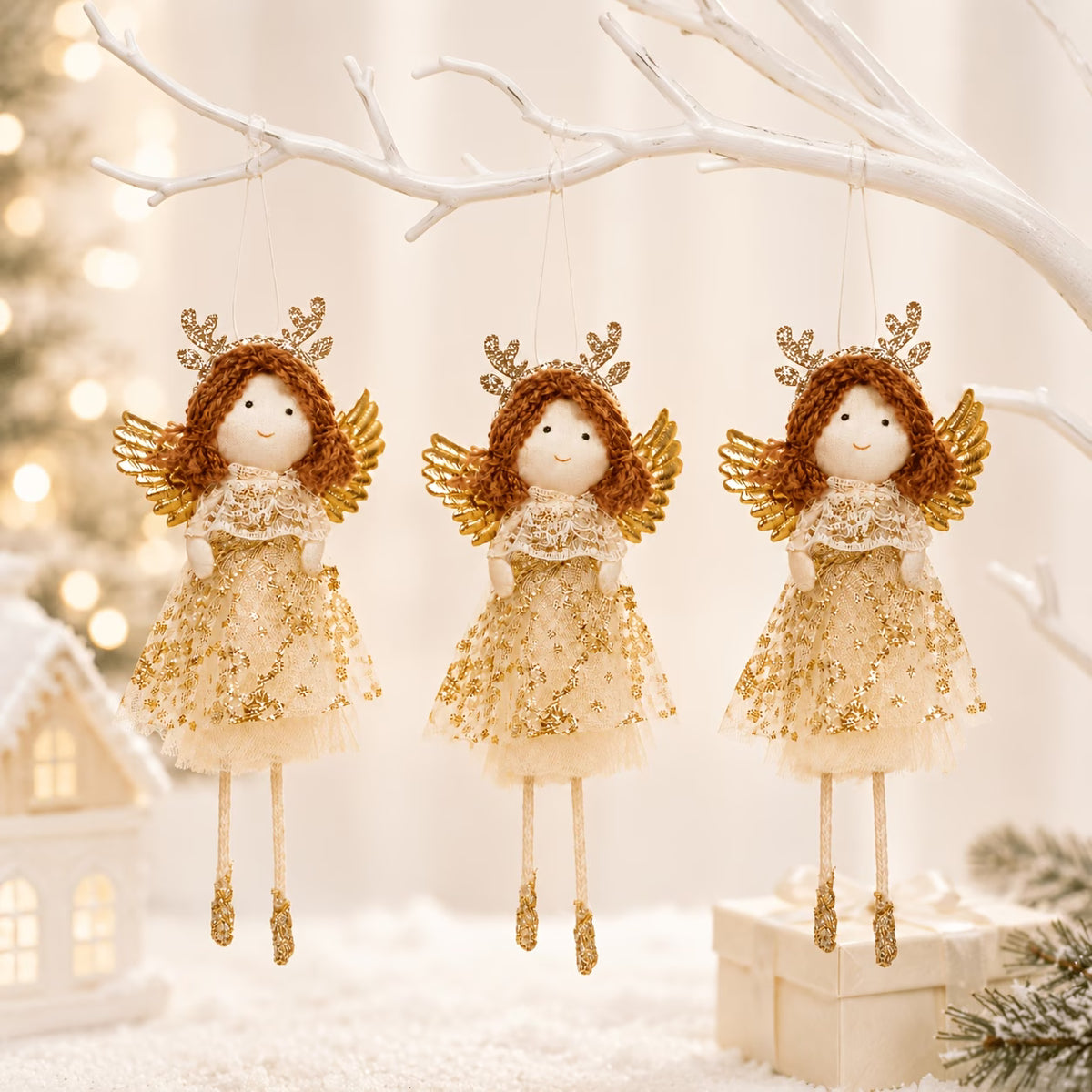 3pcs 16cm Christmas Angel Hanging Ornaments