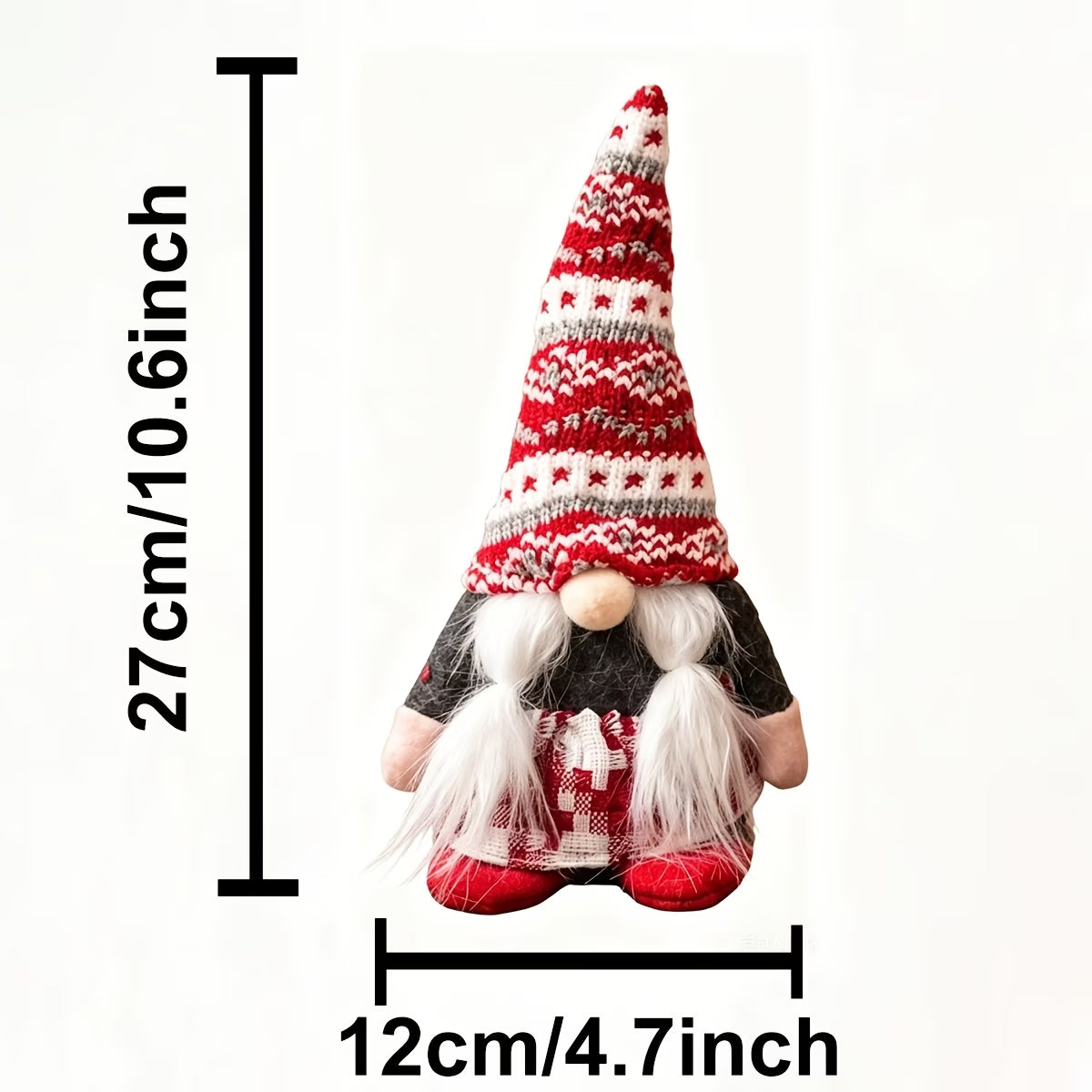 Christmas Gnome Figurines Set of 3 – Nordic Style Faceless Holiday Decorations
