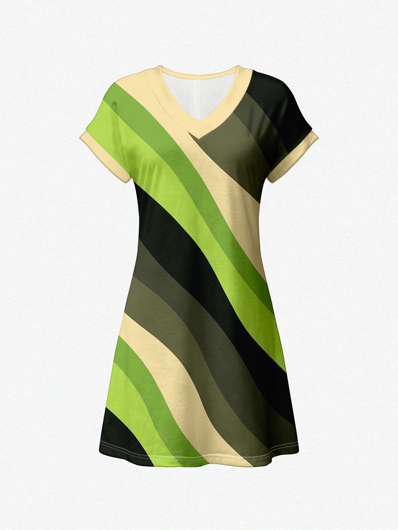 Women's V-Neck Casual Short-Sleeve Dress mixed colours