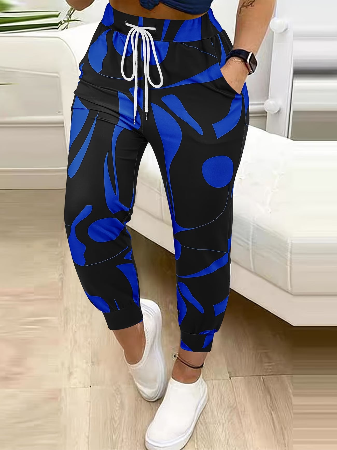 Women's Elasticated Drawstring Ankle Trousers