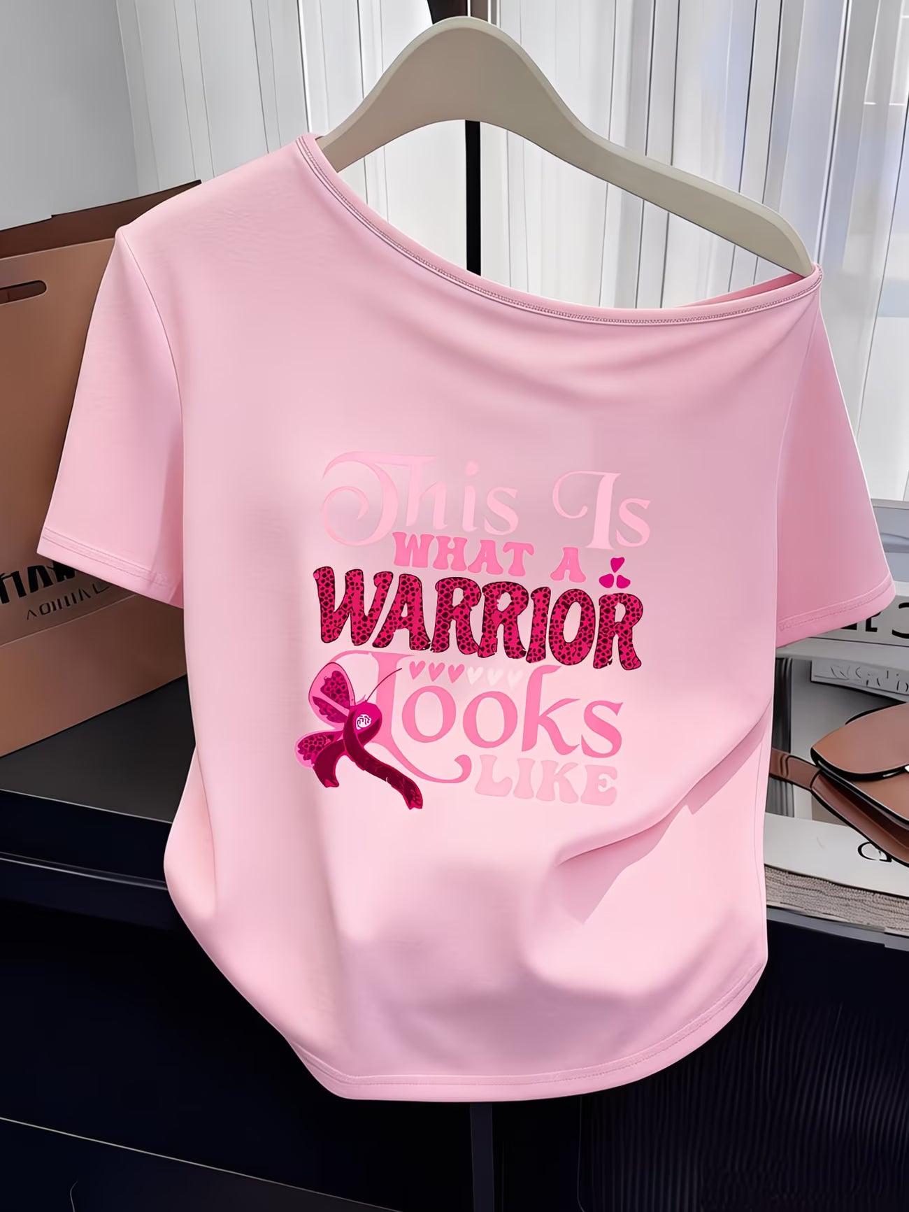 Breast Cancer Awareness Butterfly & Leopard Print T-Shirt