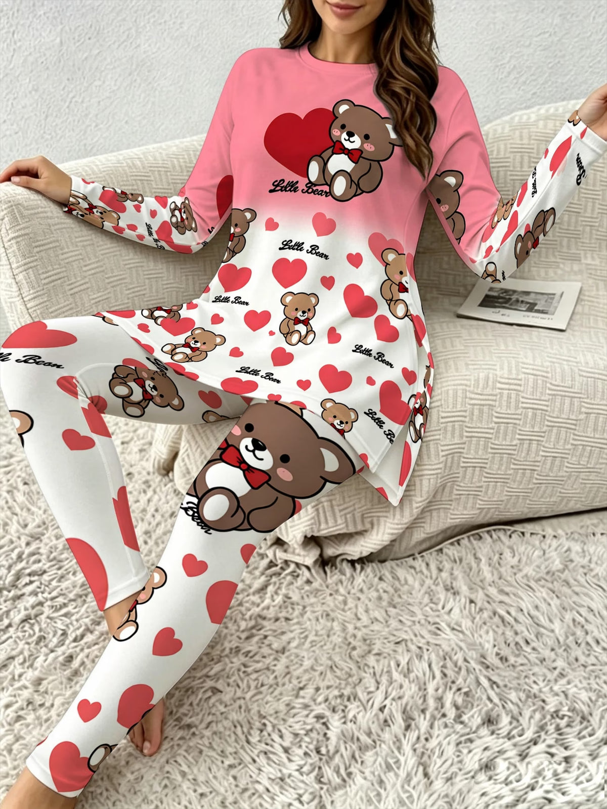 Women's Little Bean Teddy Bear Loungewear Set