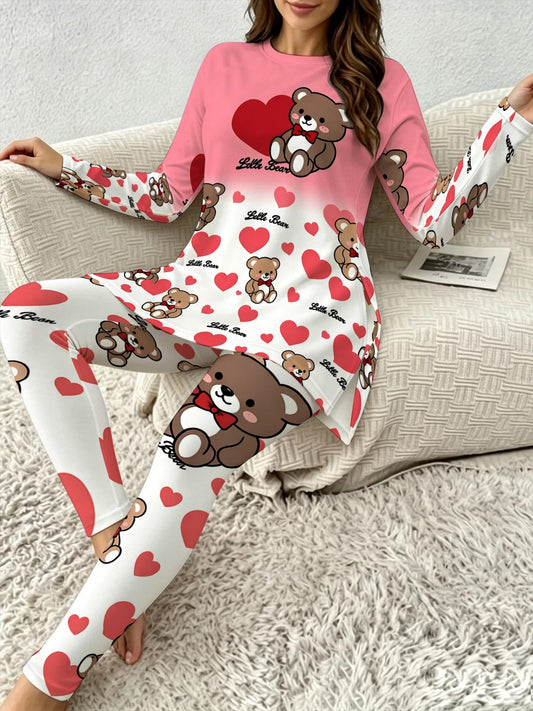 Women's Little Bean Teddy Bear Loungewear Set