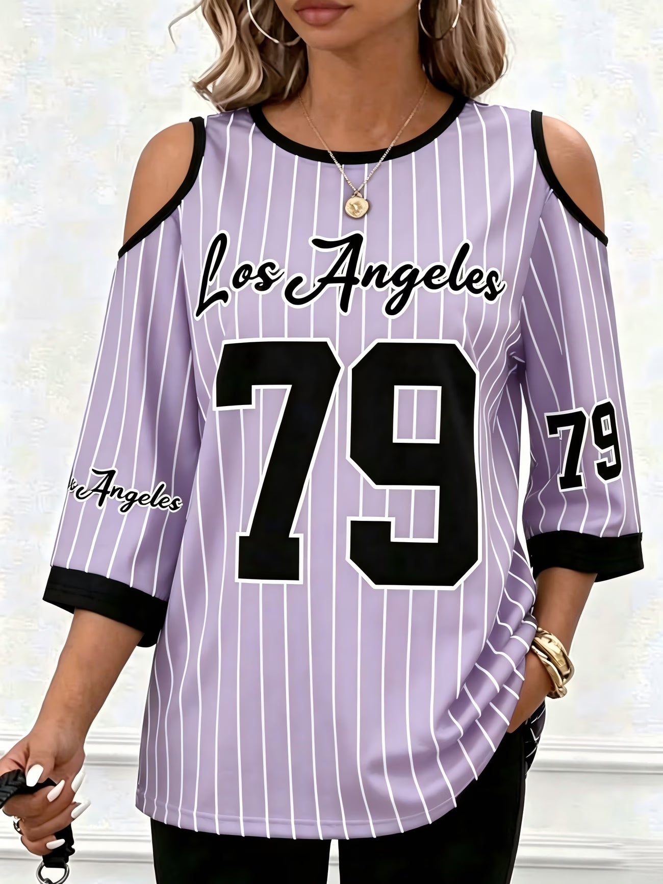 Striped Off-Shoulder Top – Plus Size