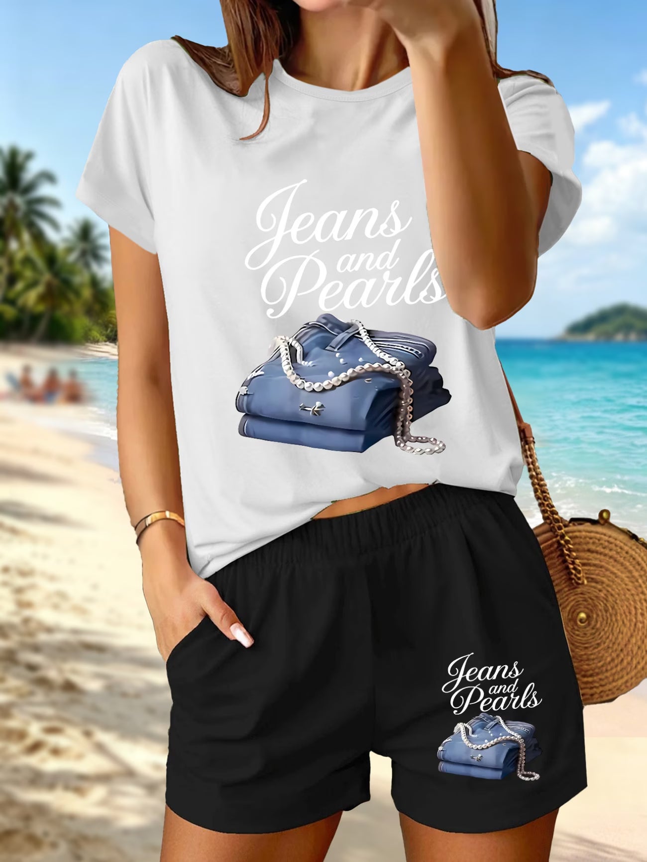 Printed Pattern 2-Piece Casual Athletic Set