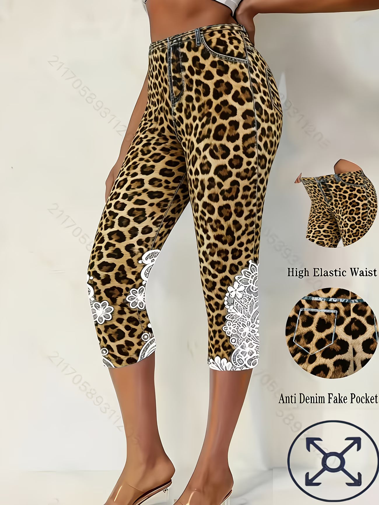 Leopard Print Capri Pants – Tight-Fit Stretch Base Layer