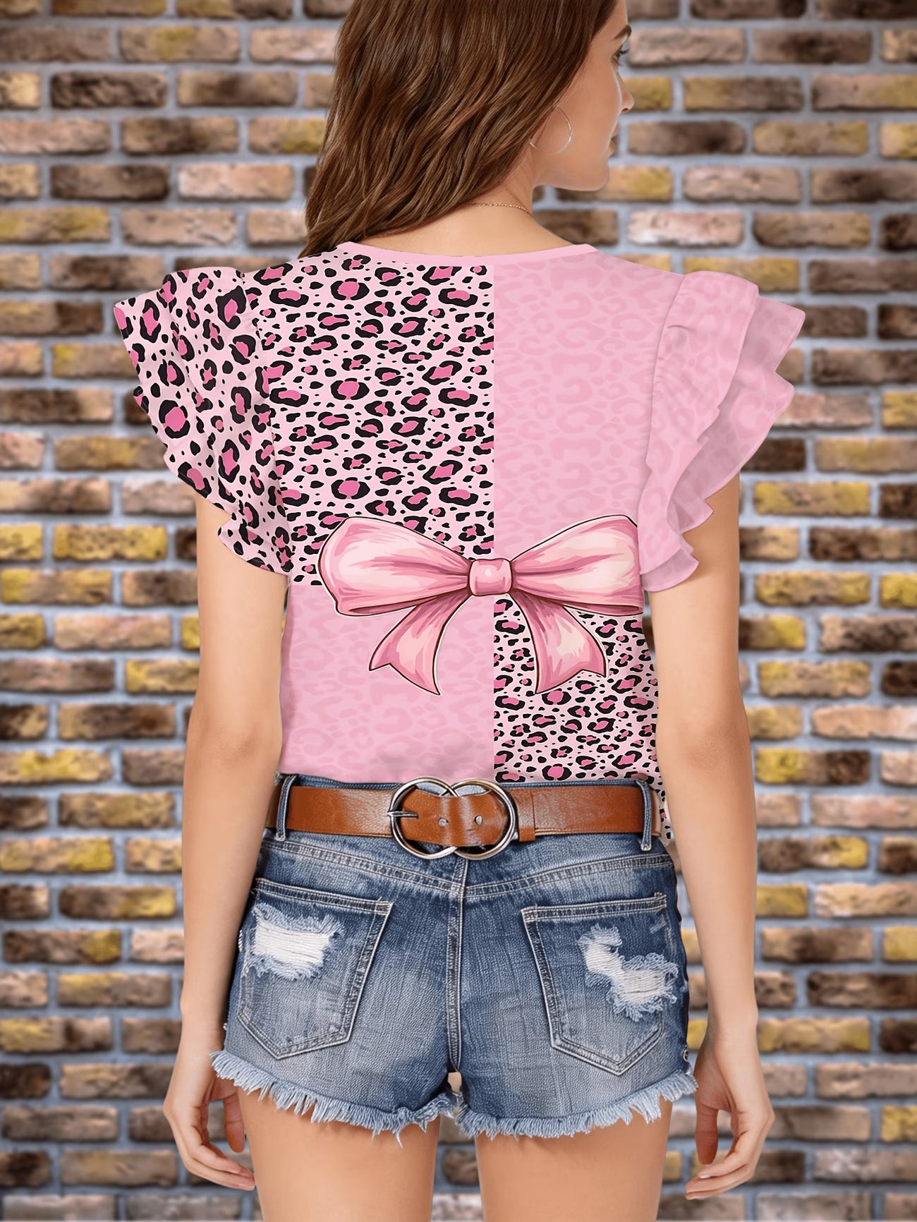 4-Grid Patchwork Pink Leopard Base with Sweet Cool Contrast,
