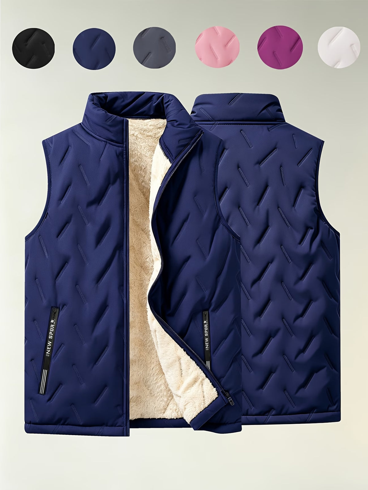 Women's Fleece-Lined Stand Collar Gilet