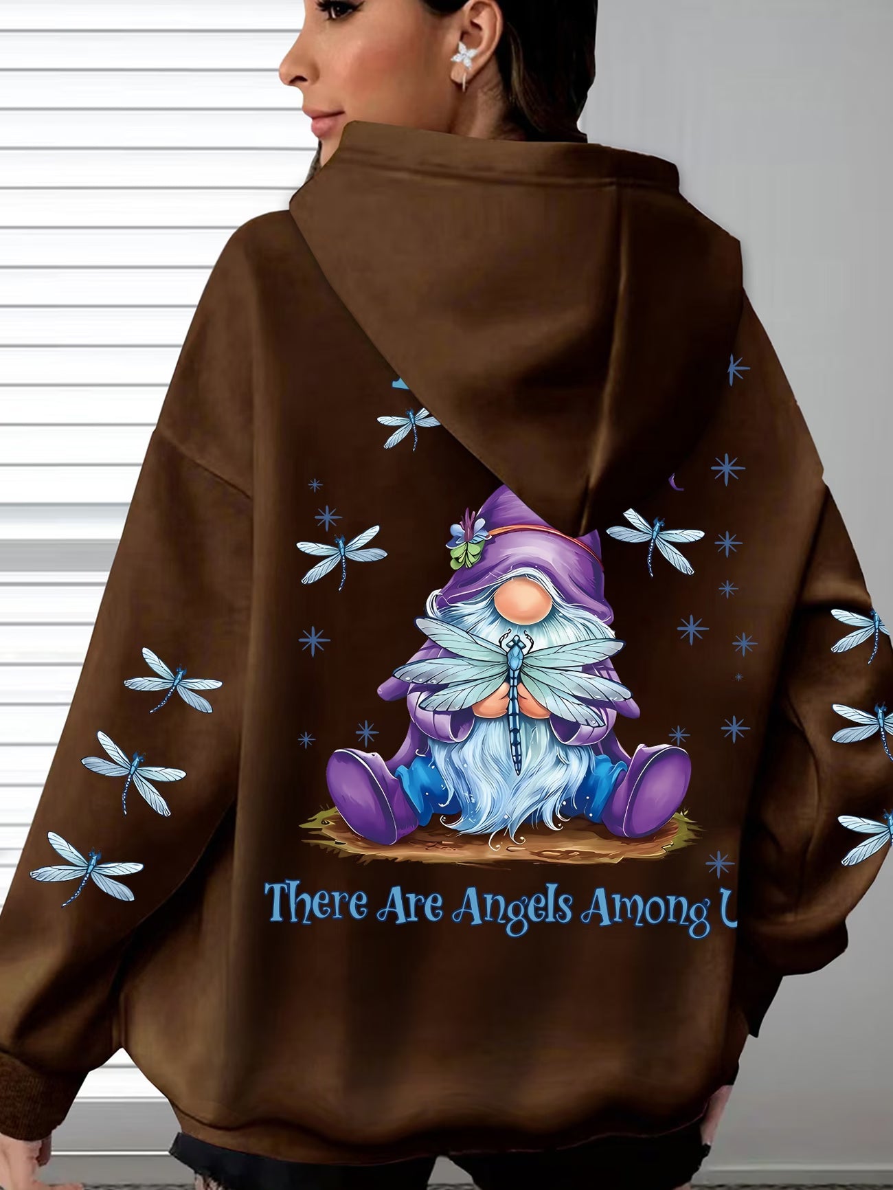 Women's Dwarf & Dragonfly Print Hoodie