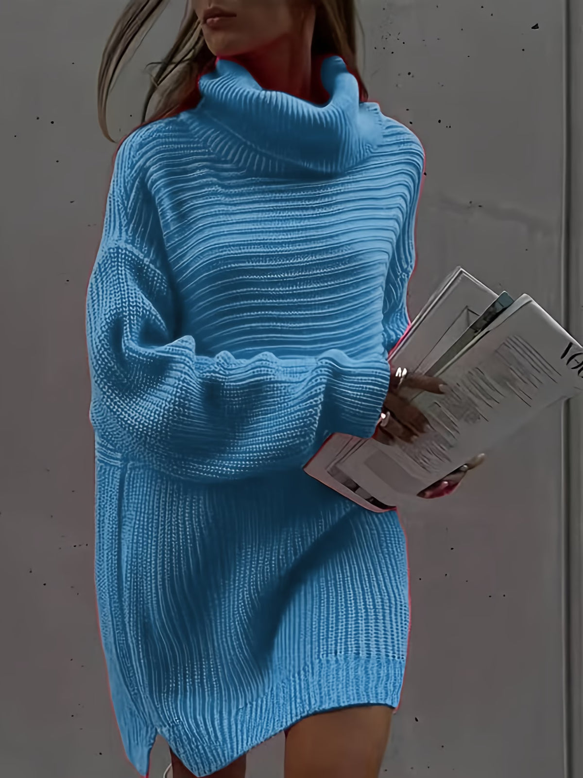 Plus Size High Neck Pullover Dress