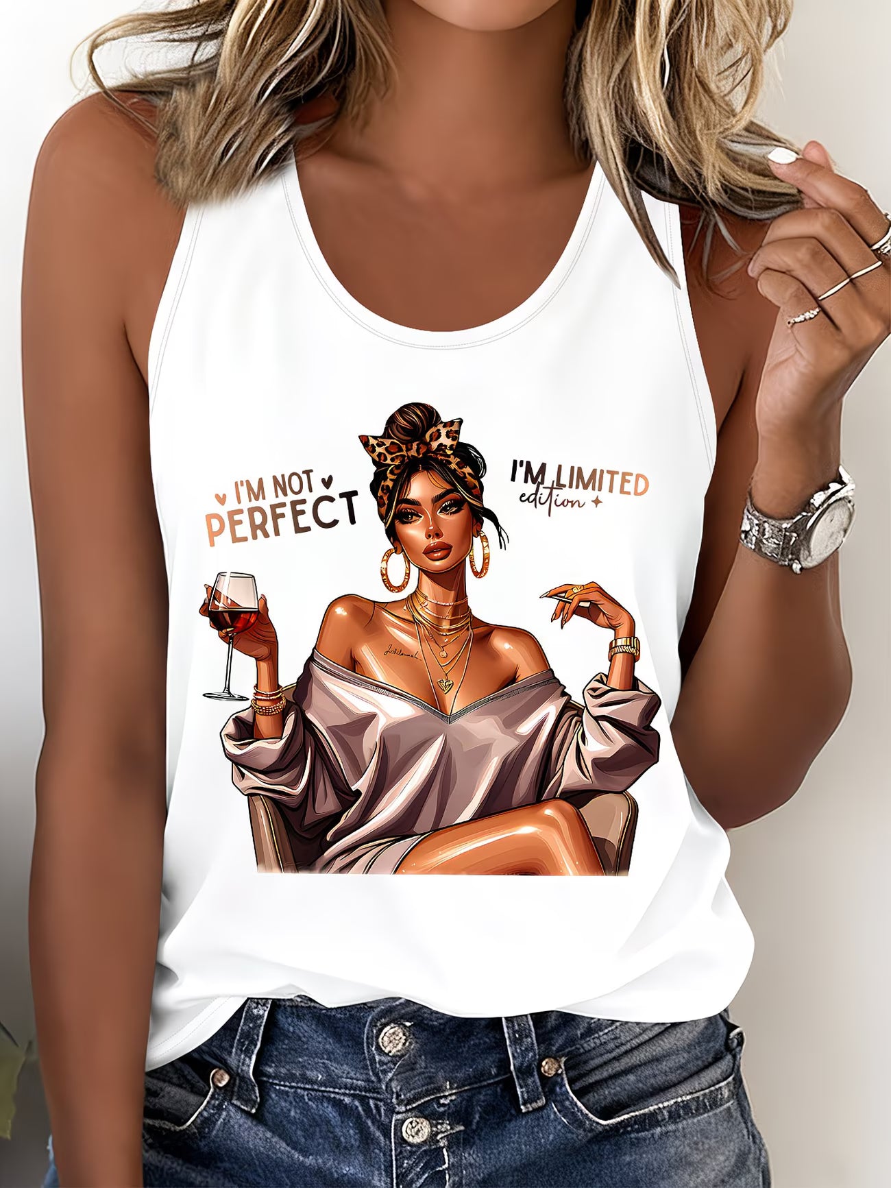 Printed Sleeveless Vest Top
