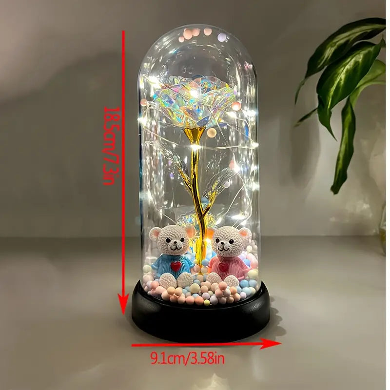 1pc Glow-in-the-Dark Rose Flower Decoration with LED-like Glow