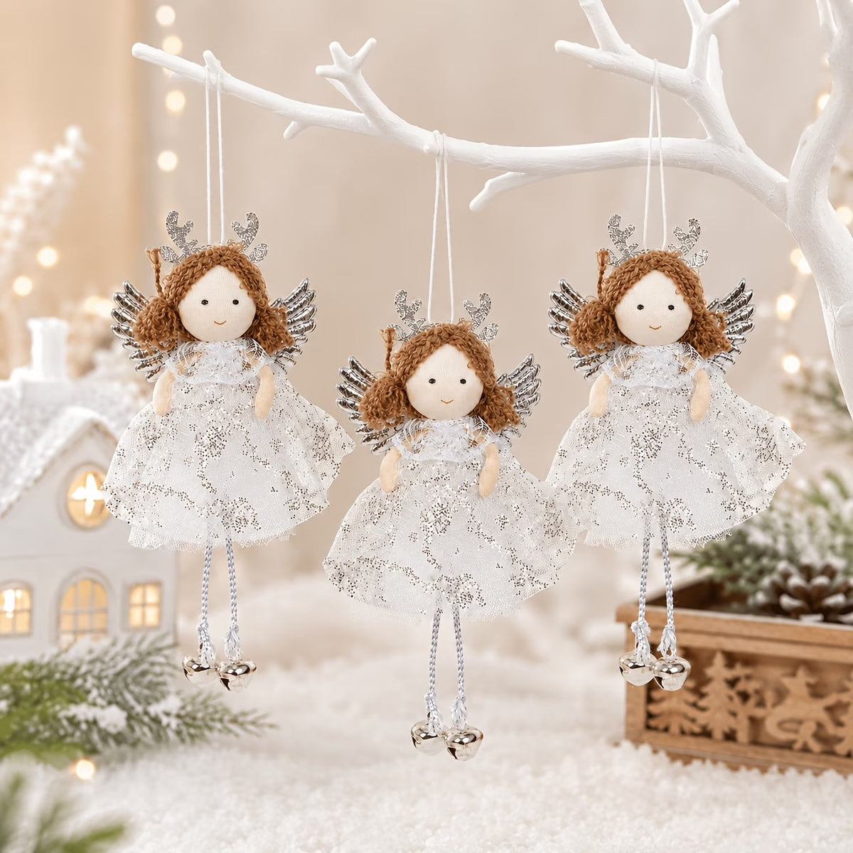 3pcs 16cm Christmas Angel Hanging Ornaments