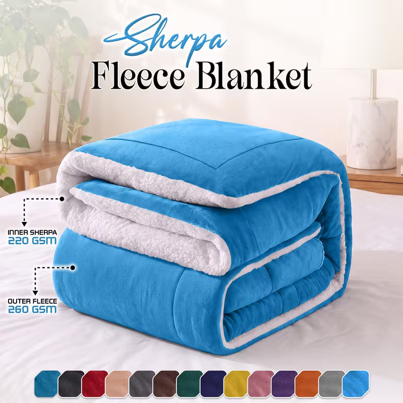 Double-Sided Sherpa Fleece Blanket