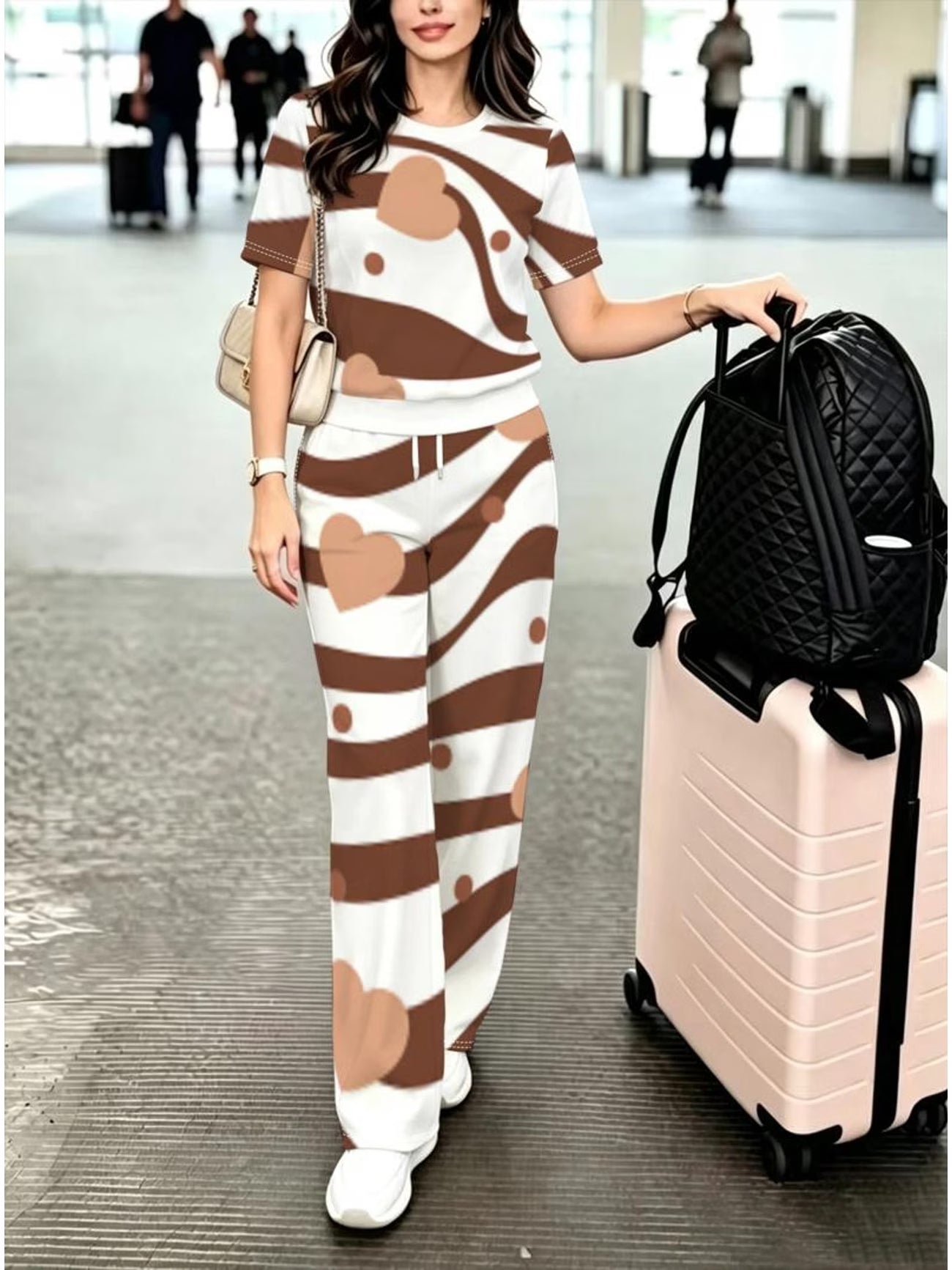 Heart Polka Dot Women's Pants Set